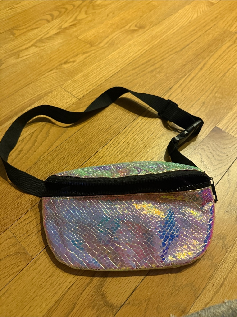 Topshop Iridescent Pastel Snake-Texture Crossbody Bag